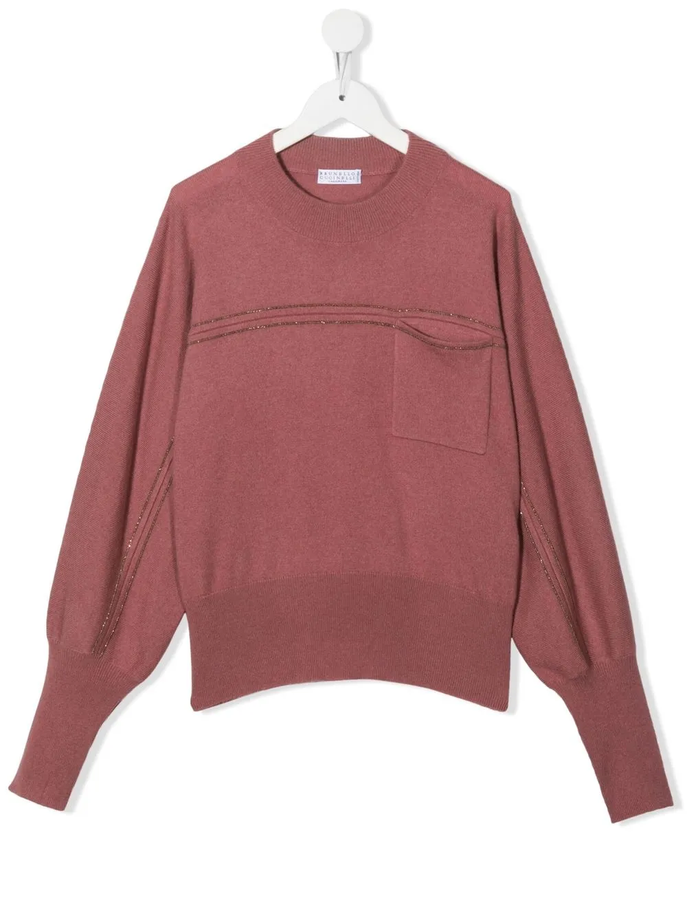 

Brunello Cucinelli Kids suéter de cachemira manga larga - Rosado