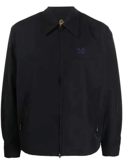 embroidered-logo zip-up jacket