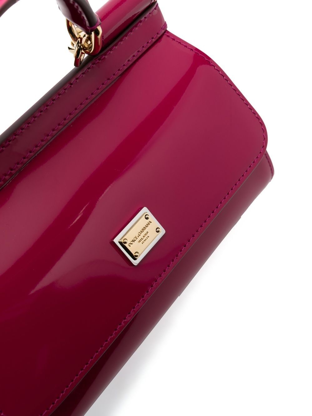 Shop Dolce & Gabbana Small Sicily Polished Shoulder Bag In Pink