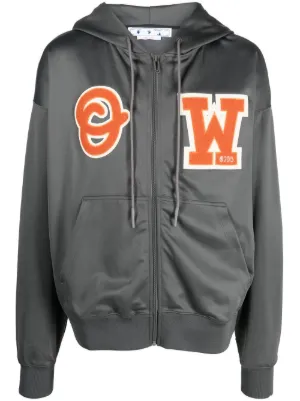 Off white patch zip hoodie hotsell