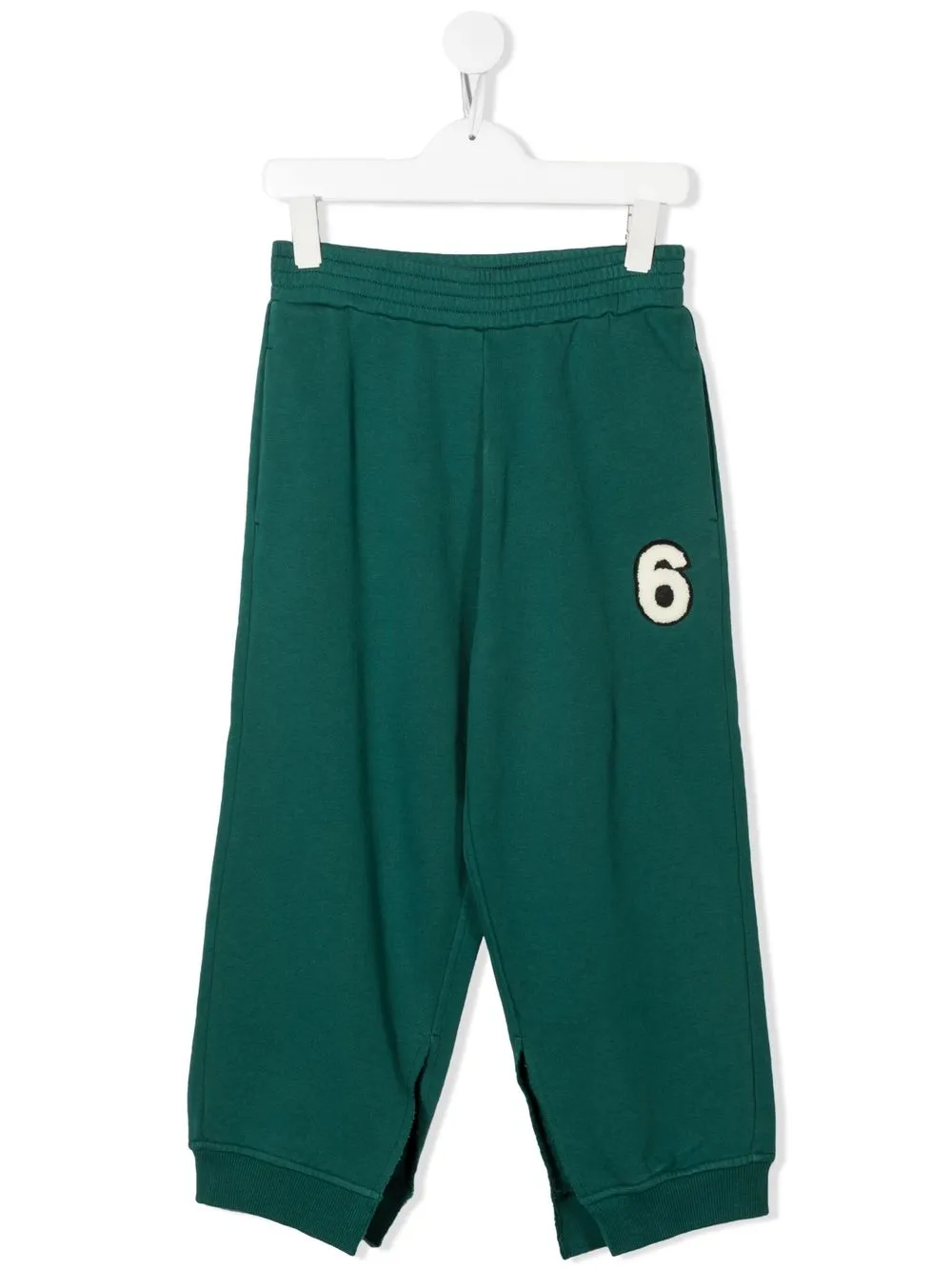 

MM6 Maison Margiela Kids pants con parche del logo - Verde