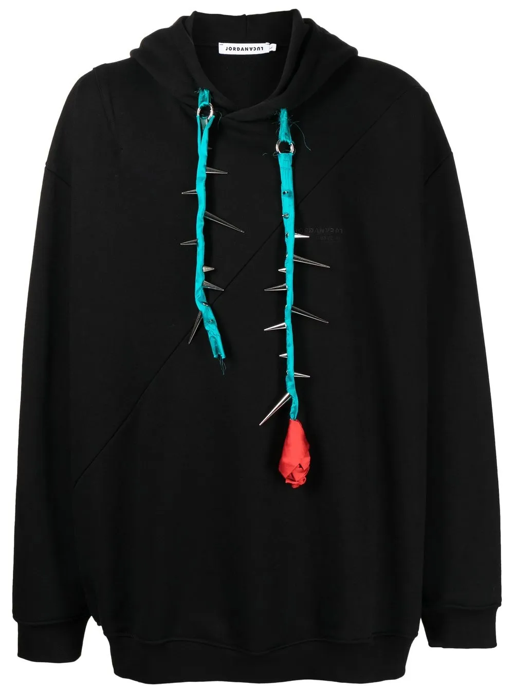 

JORDANLUCA hoodie con detalle de rosa - Negro