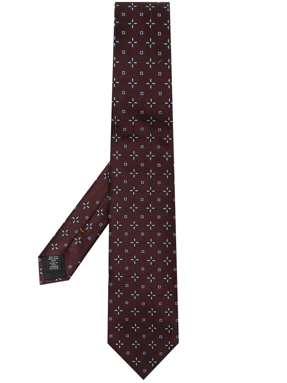 

Zegna corbata de seda con estampado geométrico - Rojo