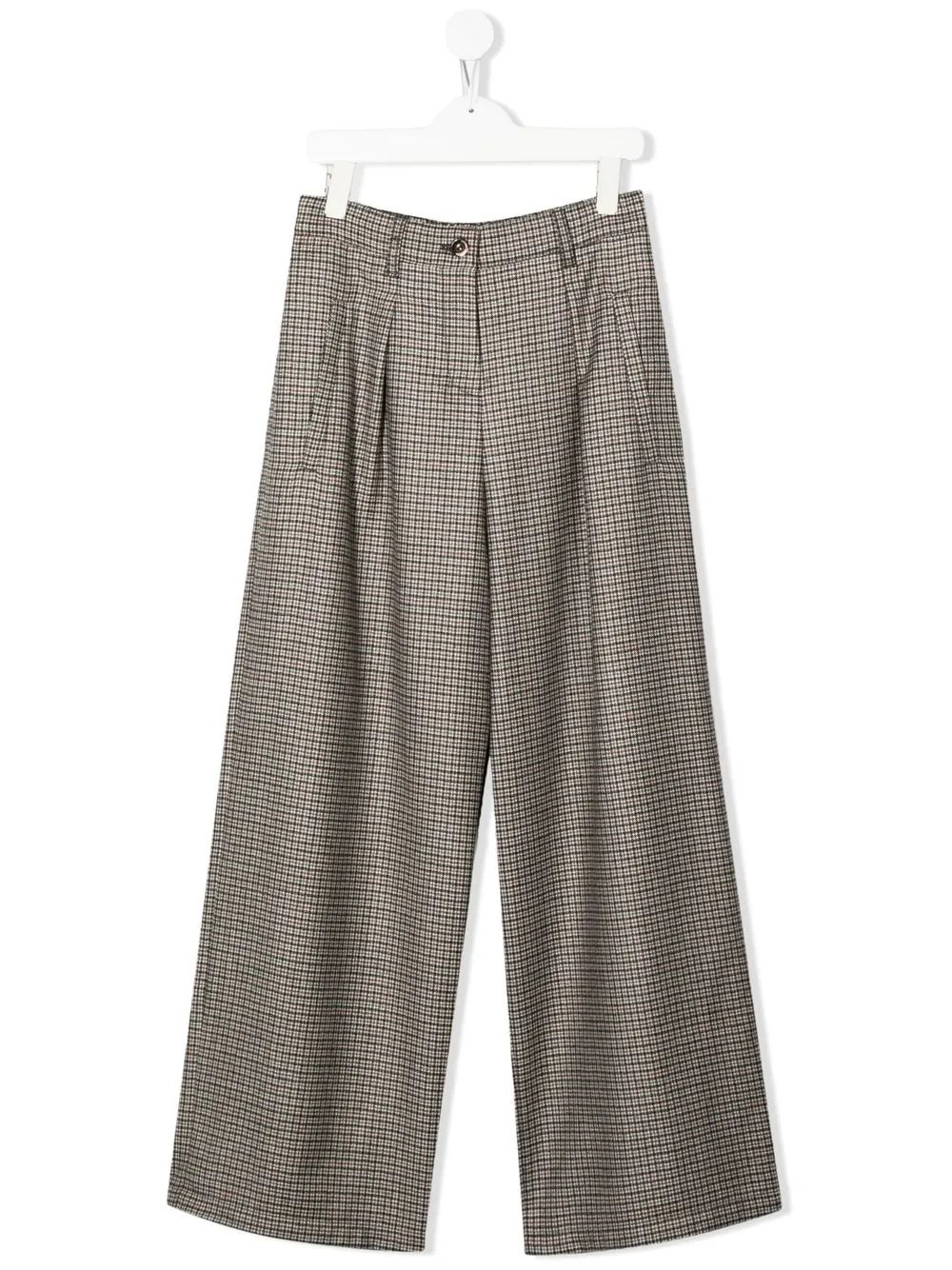 

Brunello Cucinelli Kids pantalones anchos con estampado de cuadros - Neutro