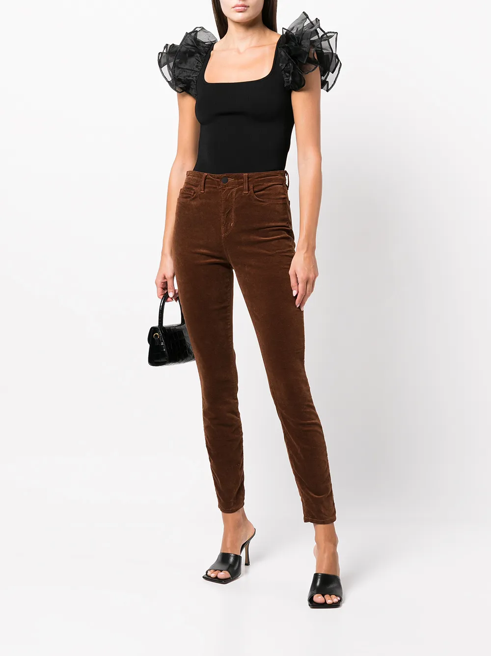 alice + olivia Top met ruche mouwen - Zwart