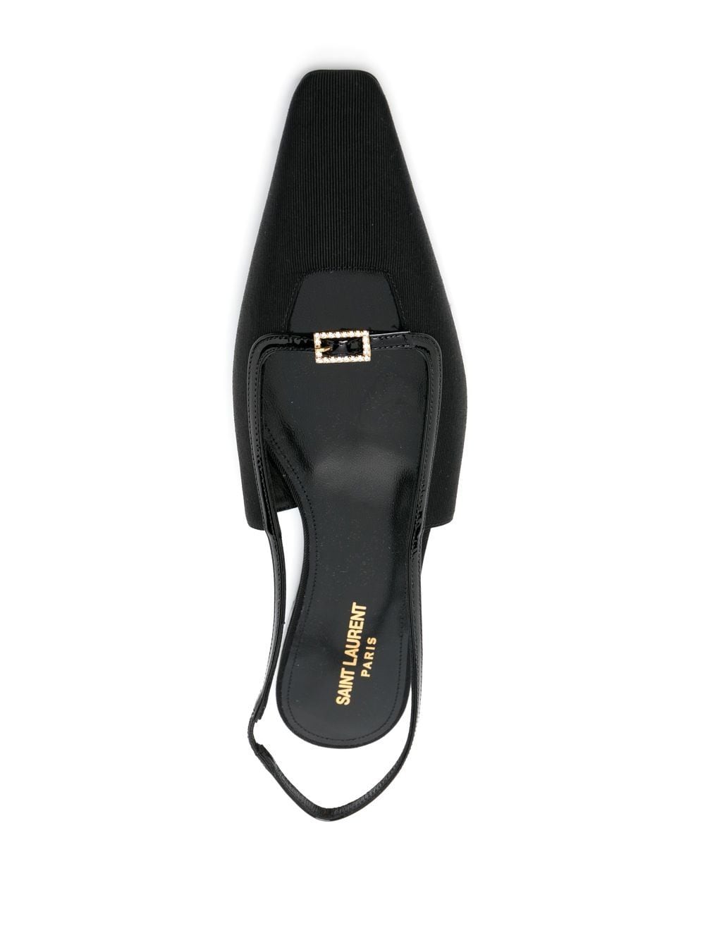 Shop Saint Laurent Buckle-detail Slingback Mules In Black