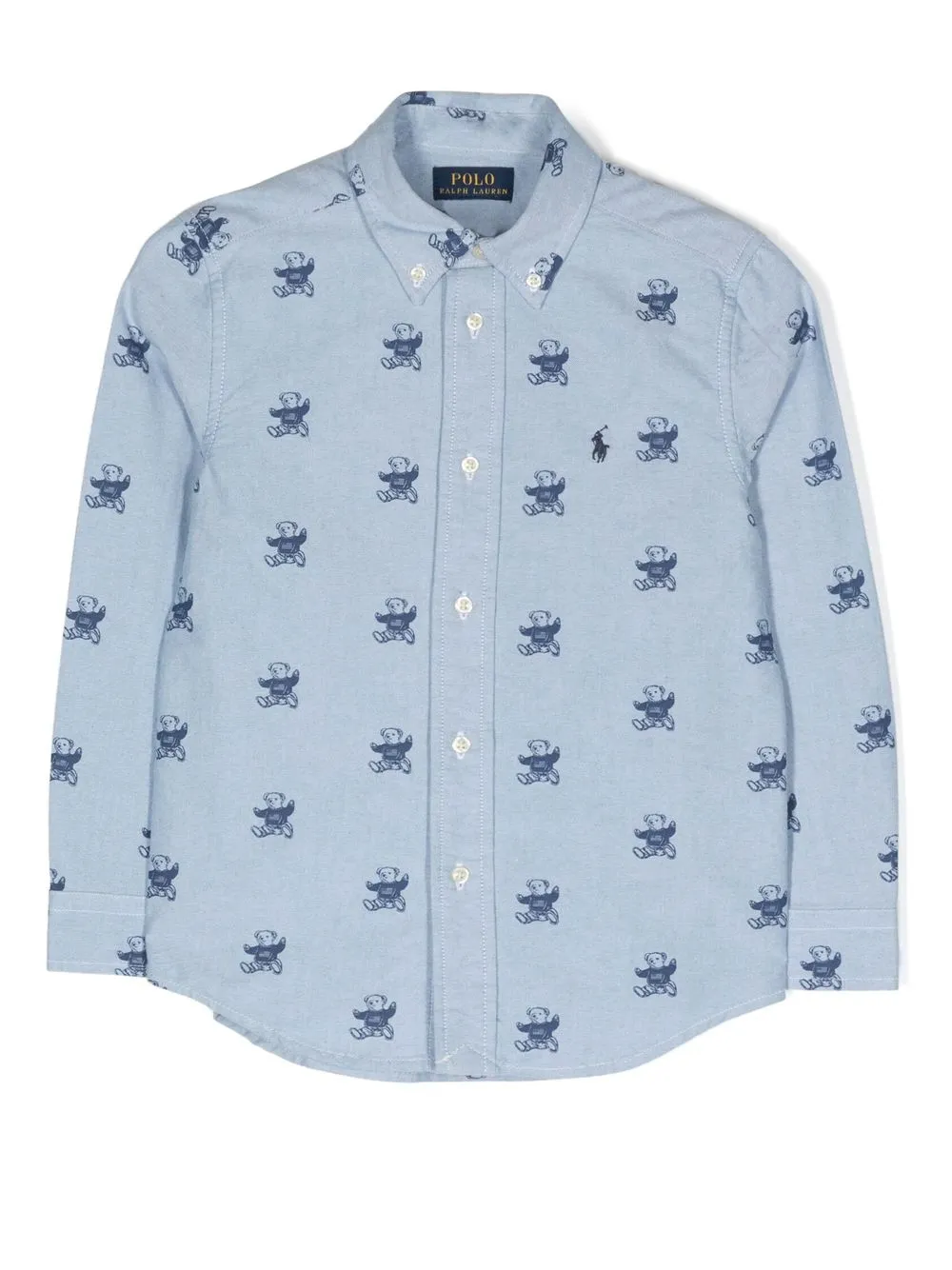 

Ralph Lauren Kids teddy bear-print denim shirt - Blue