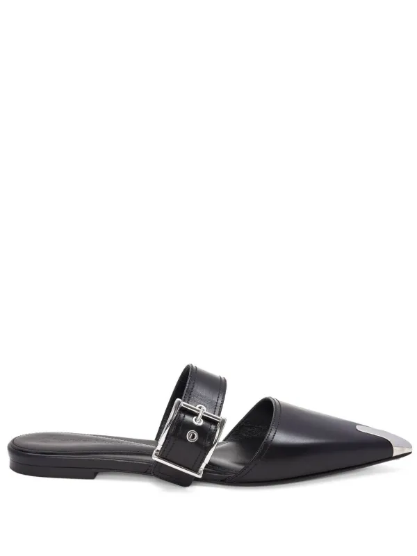 【ALEXANDER MCQUEEN】レザーミュール半透明ヒール◆関税送料込 Alexander McQueen レザーミュール | ブラック | FARFETCH JP