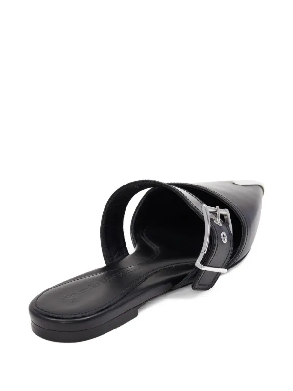 サンダル・ミュール alexander mcqueen Black leather mules (808167WHABS 1000) alexander-mcqueen-ladies-black
