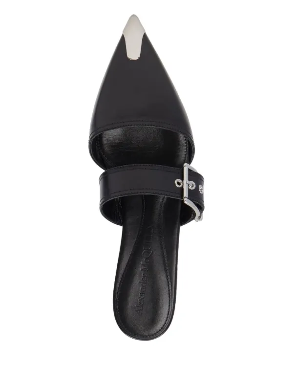 Alexander McQueen ミュール ブラック 37 Alexander McQueen レザーミュール | ブラック | FARFETCH JP