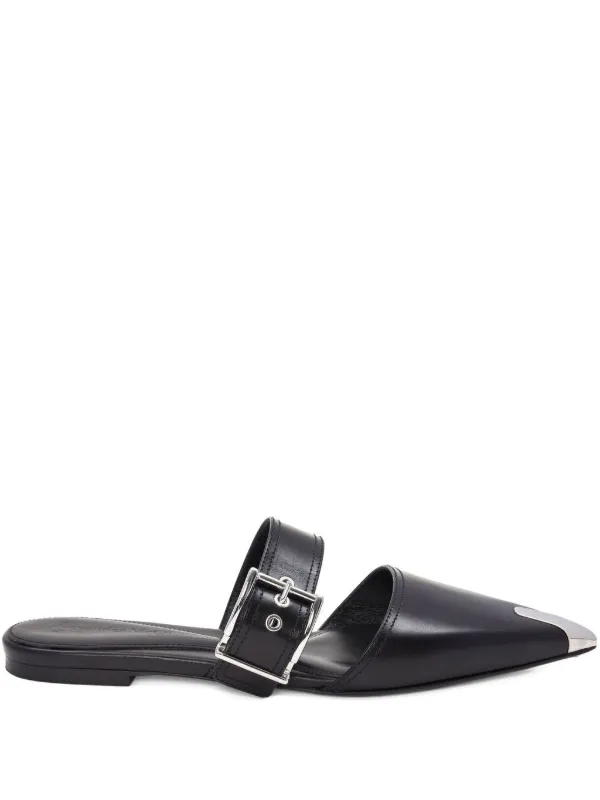 Alexander McQueen ミュール ブラック 37 Alexander McQueen レザーミュール | ブラック | FARFETCH JP