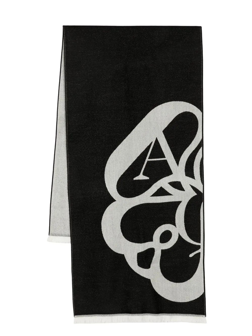 

Alexander McQueen monogram wool scarf - Black