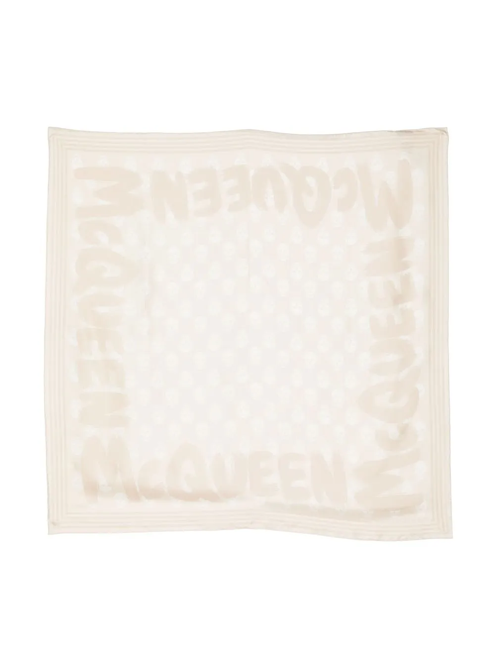 

Alexander McQueen monogram silk scarf - Neutrals