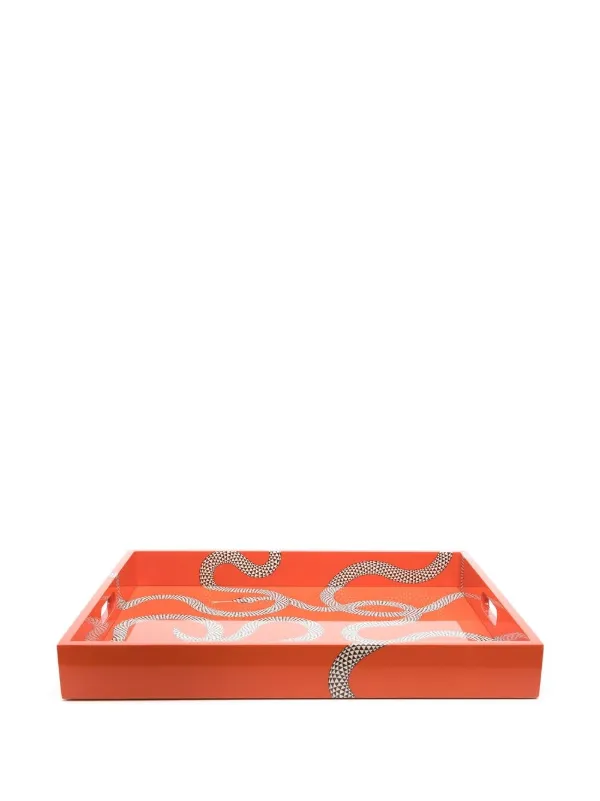Jonathan Adler Eden snake-print Tray | Orange | FARFETCH