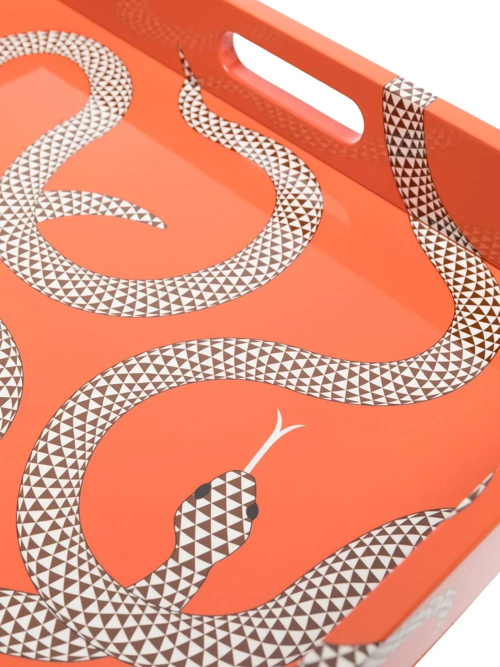 Shop Jonathan Adler Eden Snake-print Tray In Orange