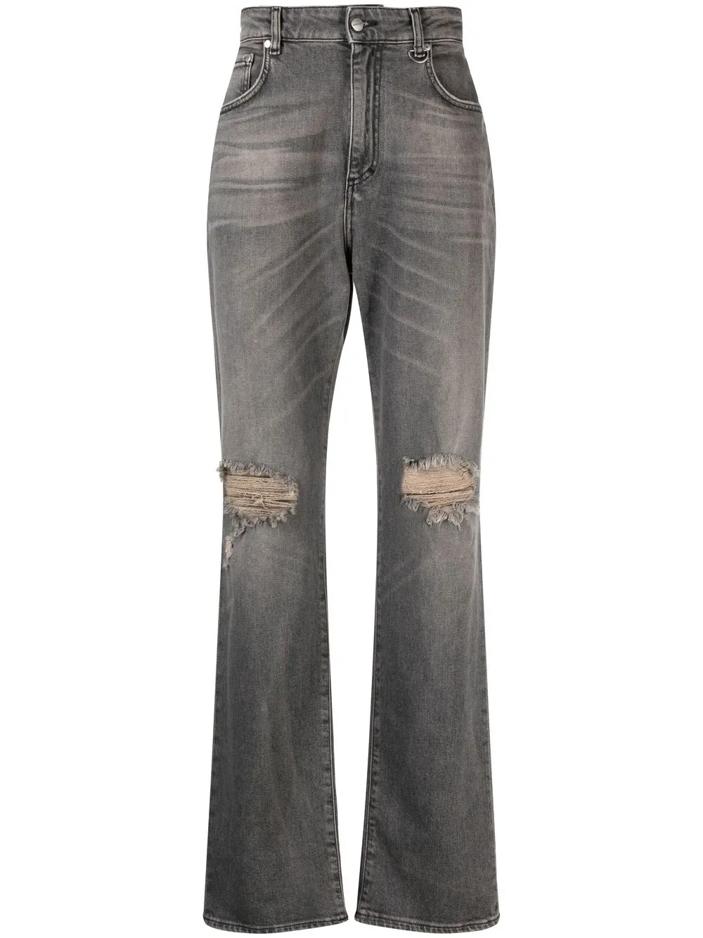 

Represent mid-rise distressed straight-leg jeans - Grey