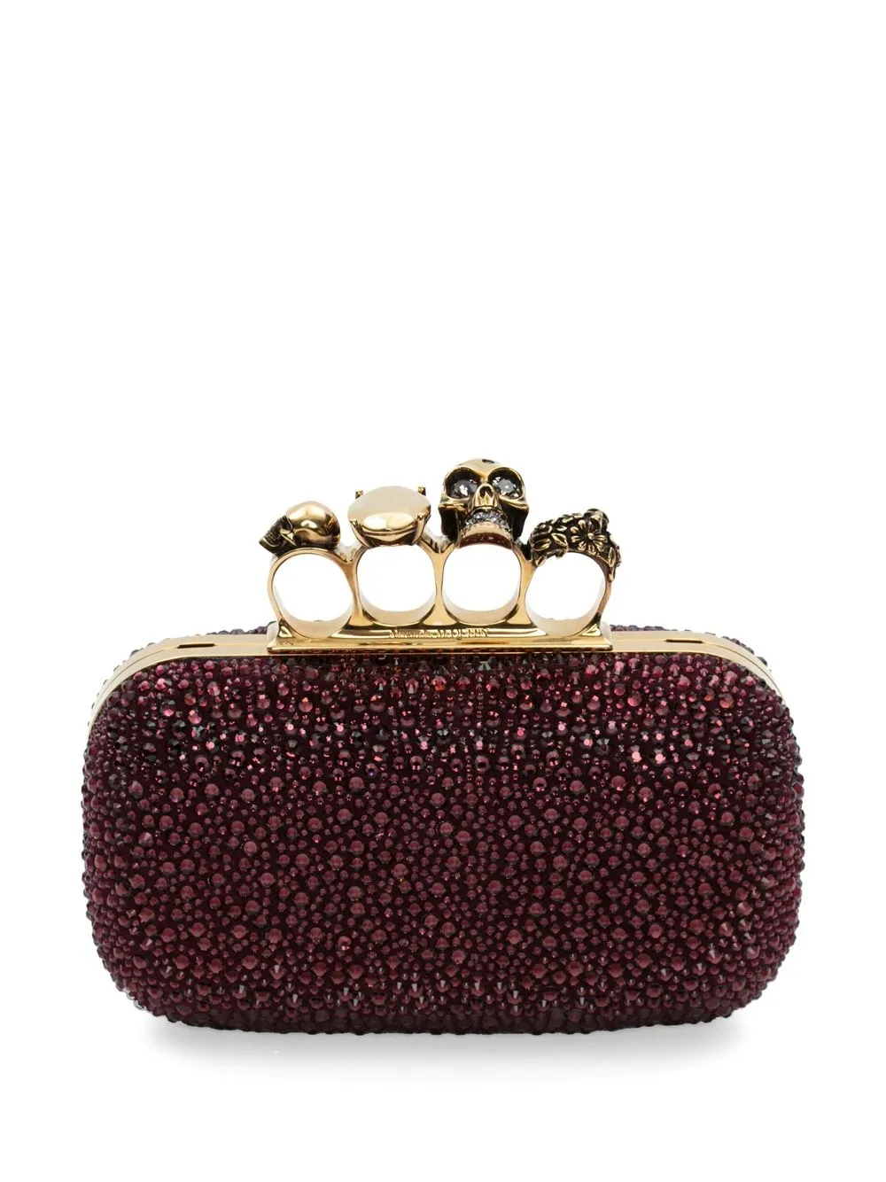 

Alexander McQueen Skull Four Ring clutch bag - Red