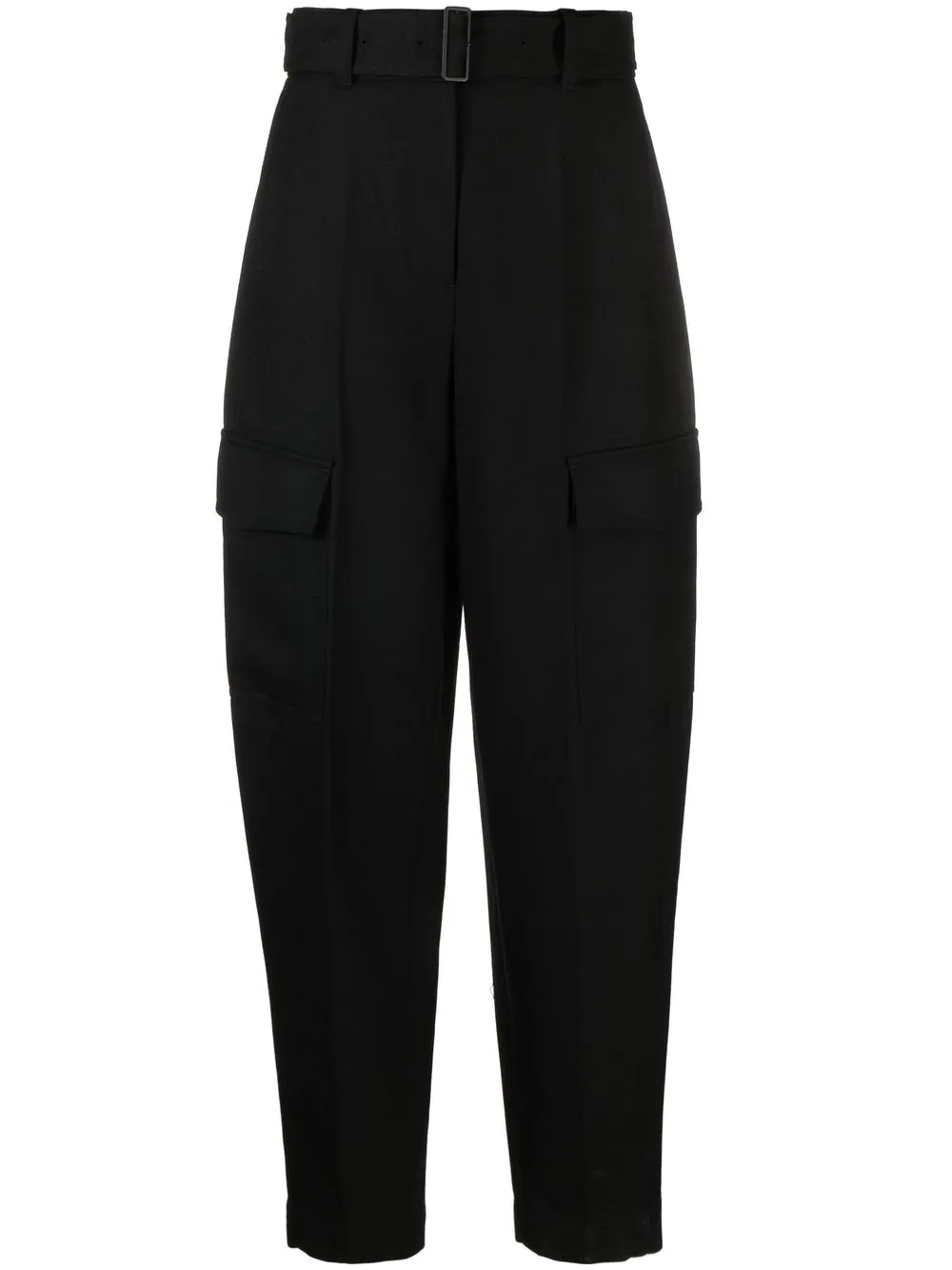 

JOSEPH belted wool trousers - Black