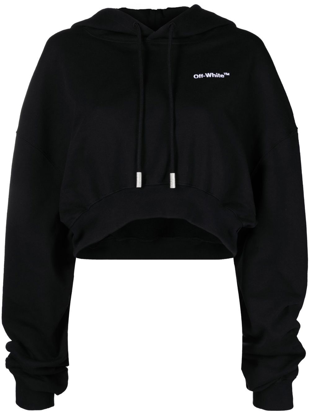 Image 1 of Off-White cropped drawstring hoodie