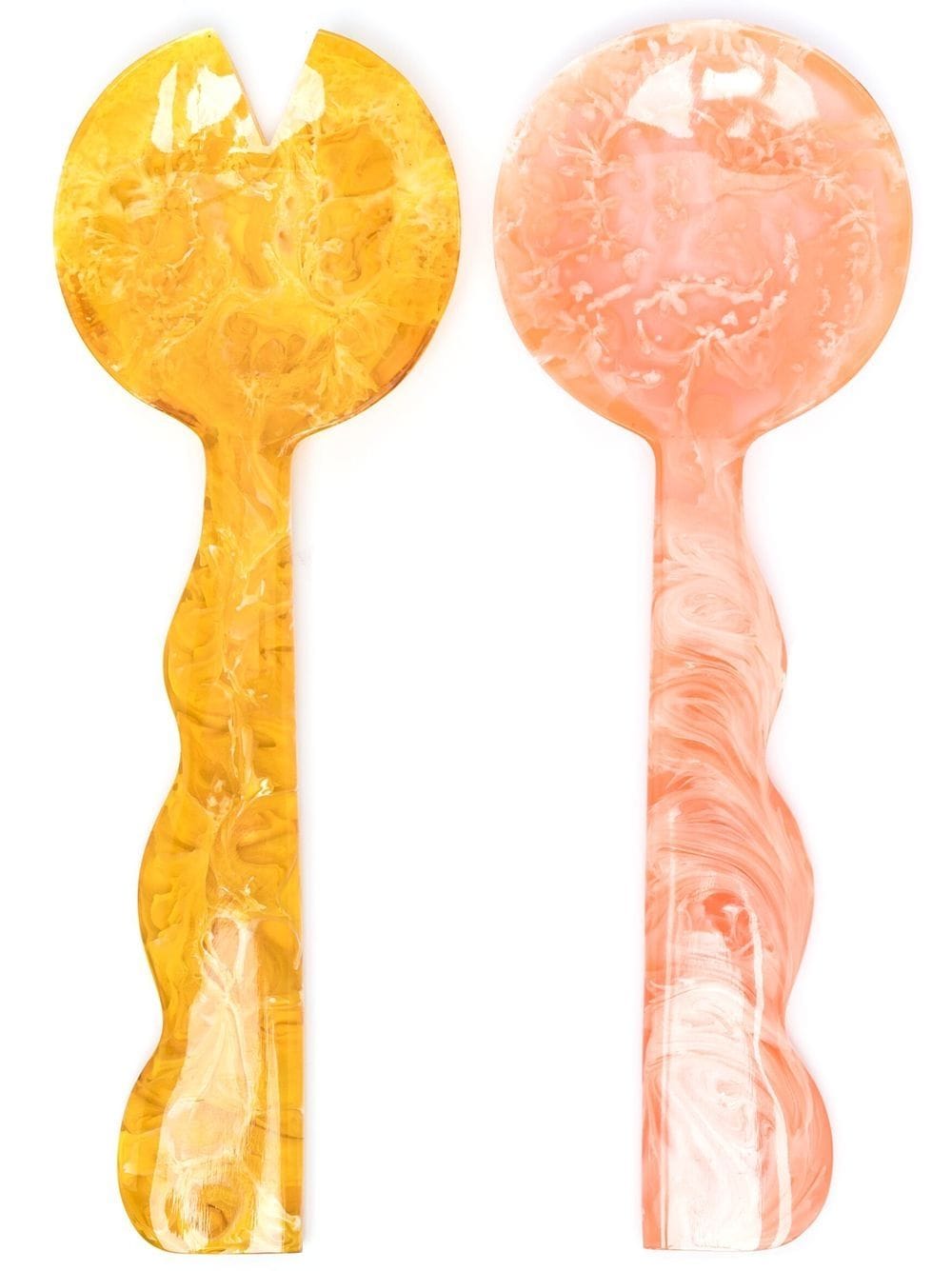 Shop Jonathan Adler Mustique Ripple Salad Serving Set In Rosa