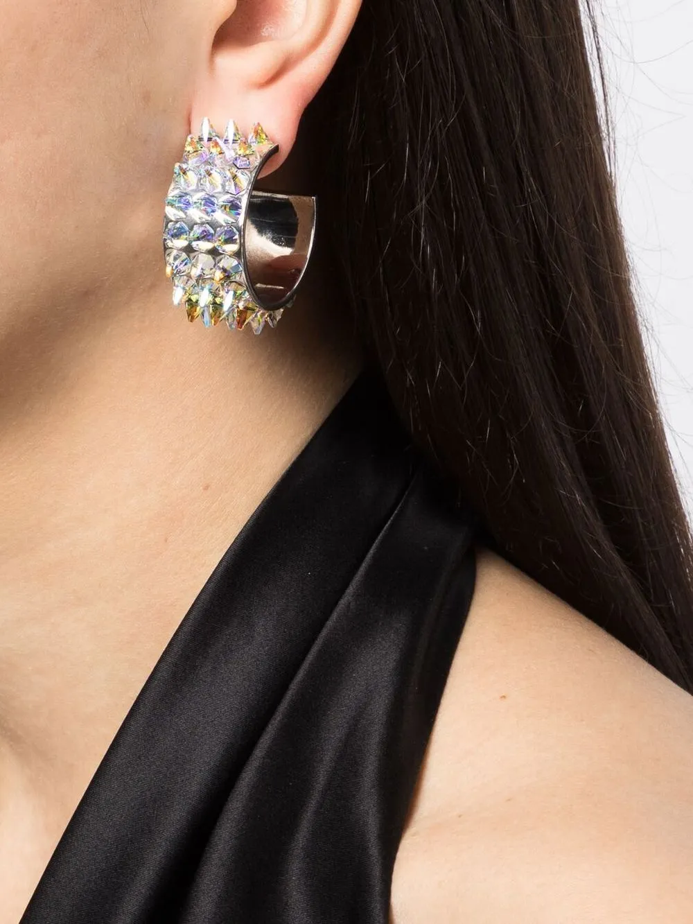 Affordable Amina Muaddi Big Karma stud embellished hoops Women