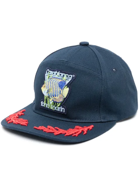 Casablanca logo-embroidered cotton cap