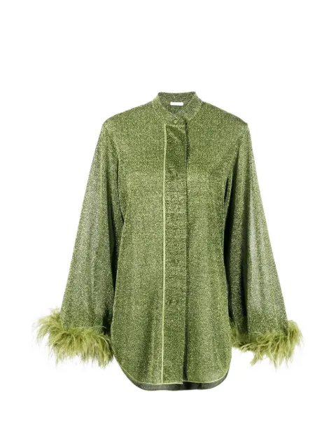 Oséree feather-trim shirt