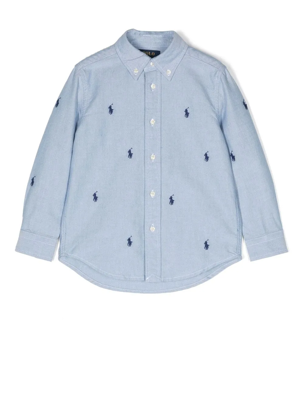 

Ralph Lauren Kids Polo Pony embroidered cotton shirt - Blue