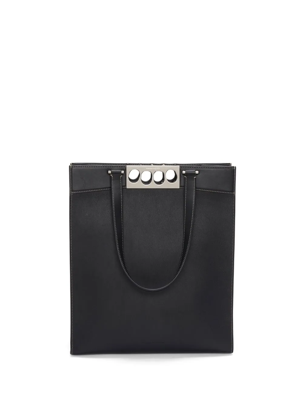 

Alexander McQueen logo-engraved leather tote bag - Black