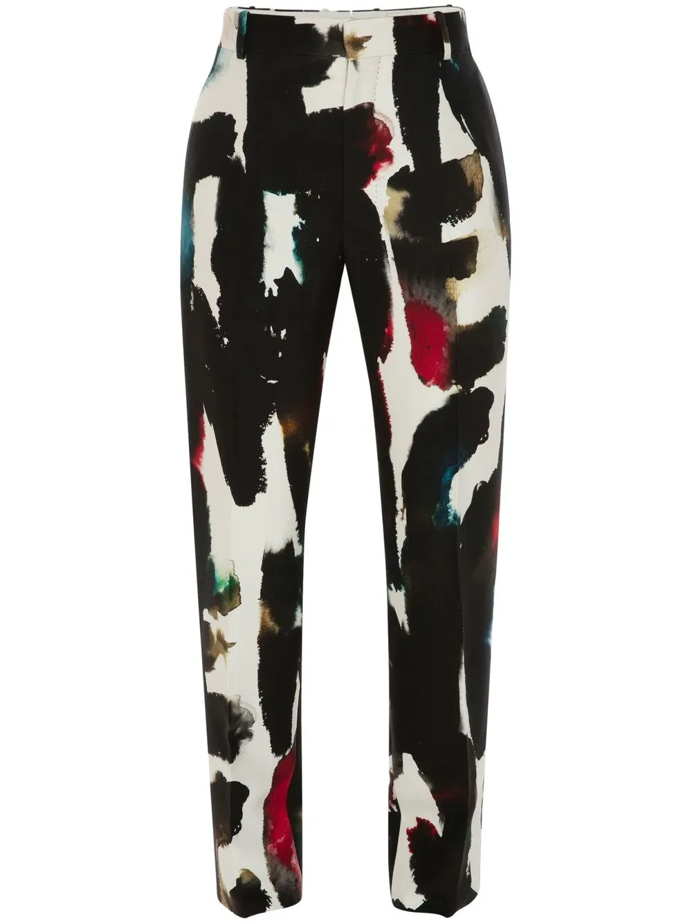 

Alexander McQueen Watercolour Cigarette-cut trousers - Black