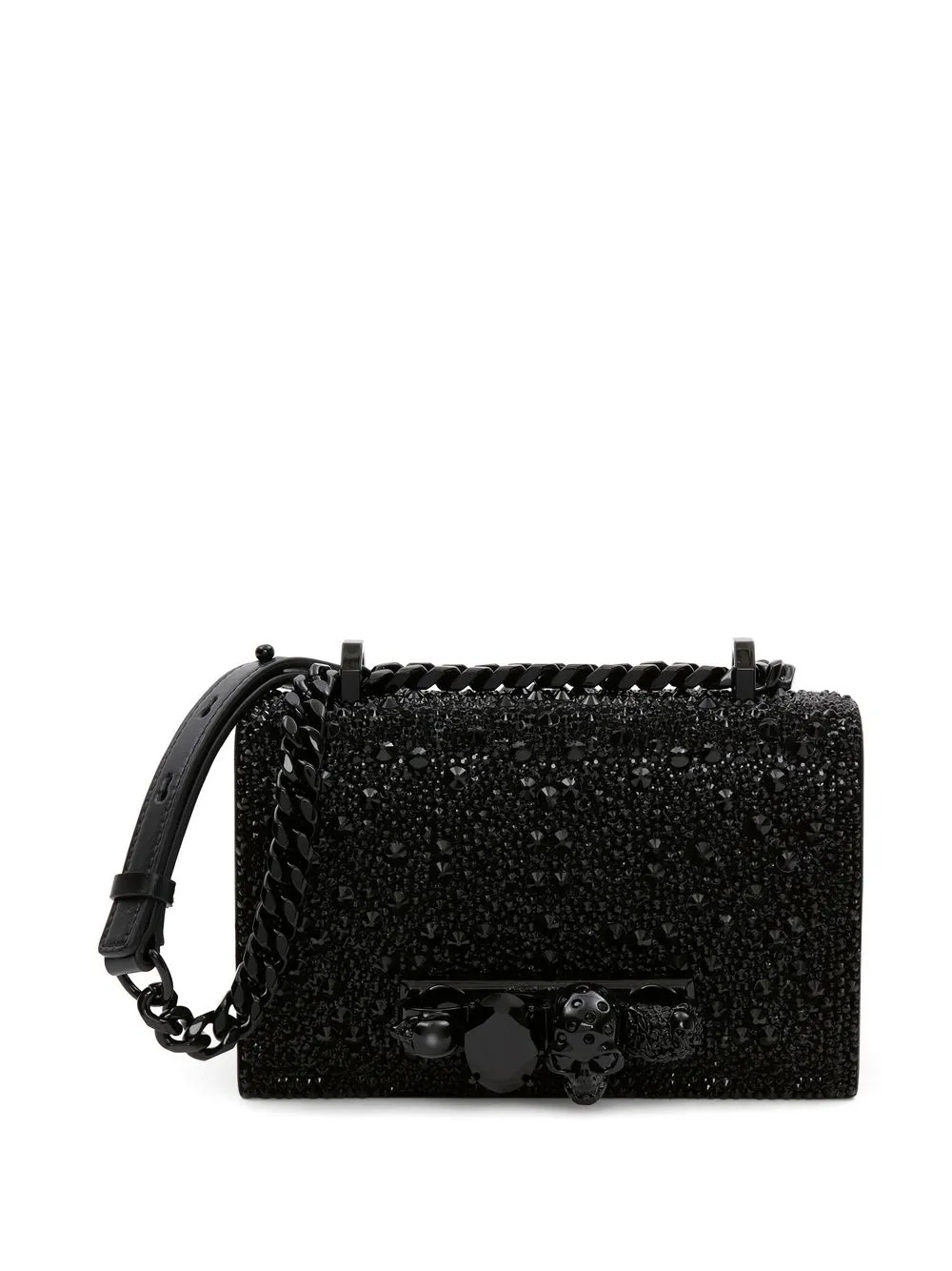 

Alexander McQueen Mini Jewelled leather satchel - Black