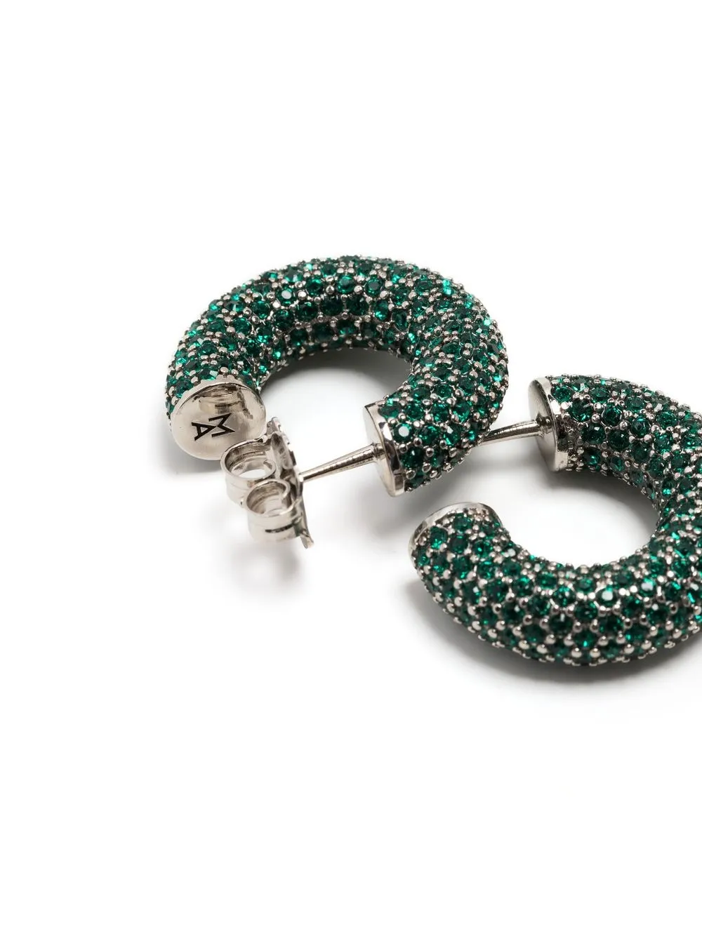 Amina Muaddi Mini Cameron Hoops In Green