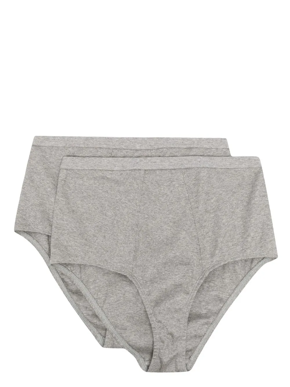 

Organic Basics Ribflex super high-rise pack of two briefs - Grey