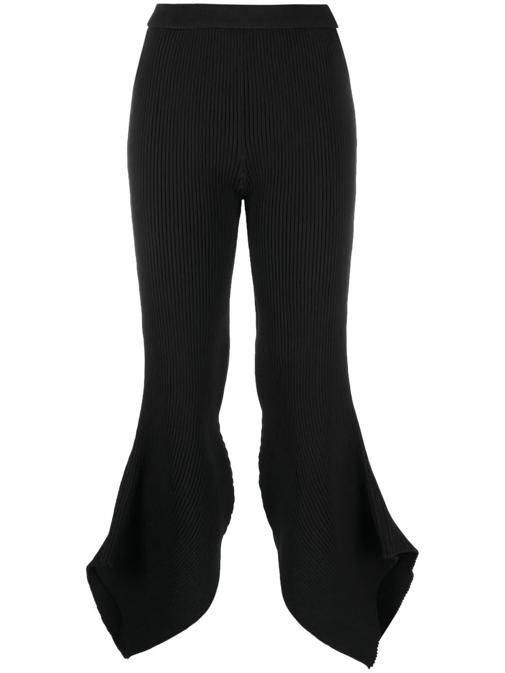 

Issey Miyake Fluidity Arc ribbed-knit trousers - Black