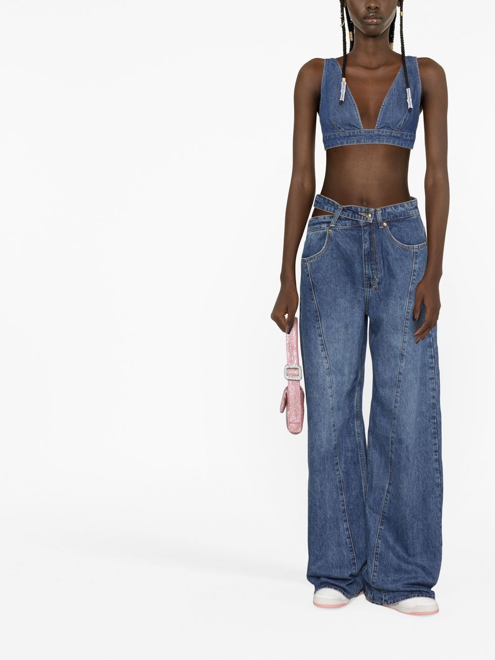 Ksubi X P.E Nation blue Runaway denim bralette