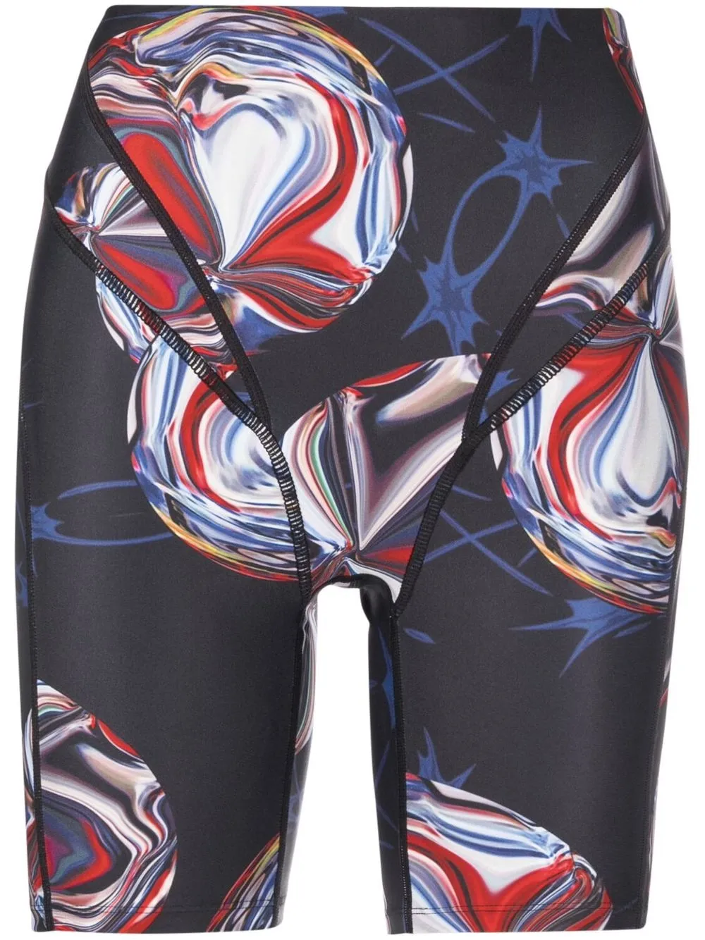 

Ksubi x P.E Nation warped-print cycling shorts - Black