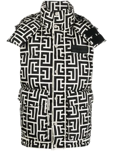 balmain 巴尔曼 经典logo连帽填充马甲