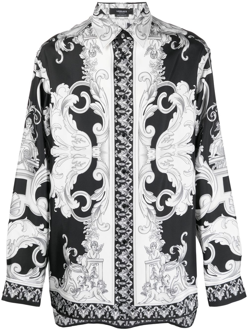 Versace Baroque-print Silk Shirt Farfetch