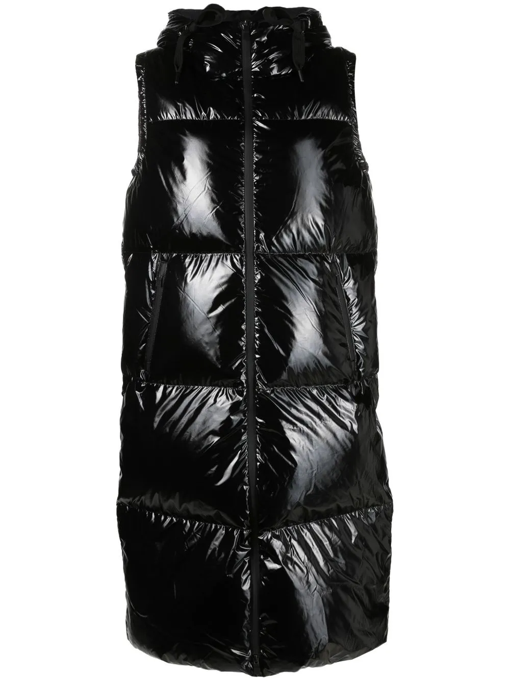 

Herno Laminar lacquered padded longline gilet - Black