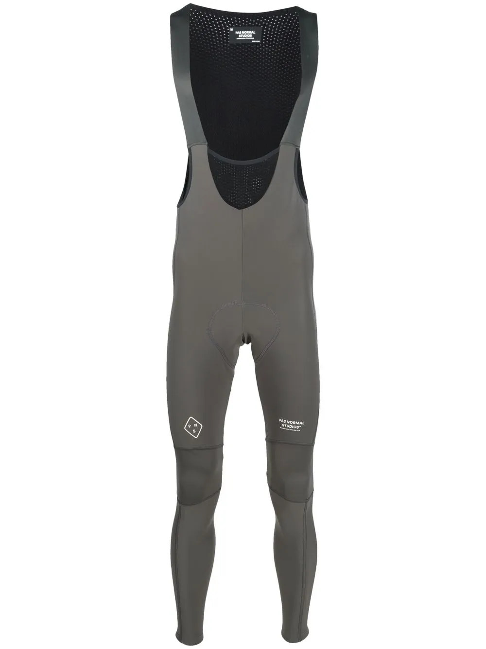 

Pas Normal Studios logo-print thermal bib tights - Grey