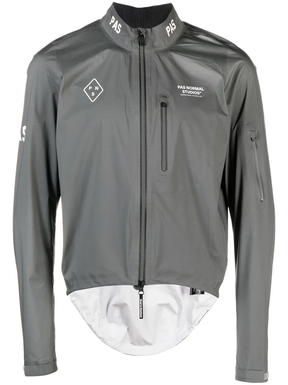 

Pas Normal Studios logo-print shield track jacket - Grey