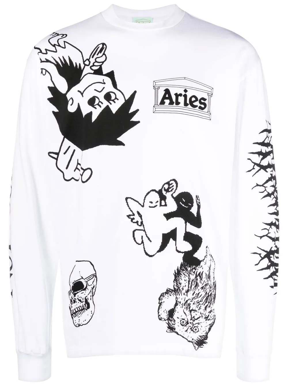 

Aries playera manga larga con estampado gráfico - Blanco