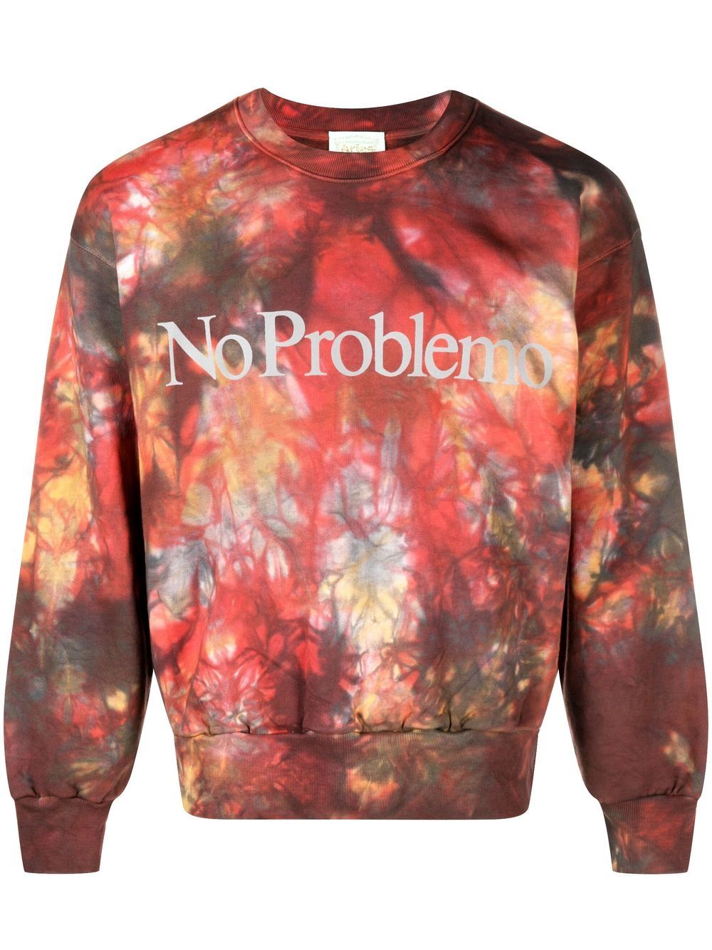 Shop Aries Tie-dye Print Crew Neck Jumper In Orange