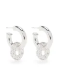 RAGBAG STUDIO hammered drop hoop earrings - Silver