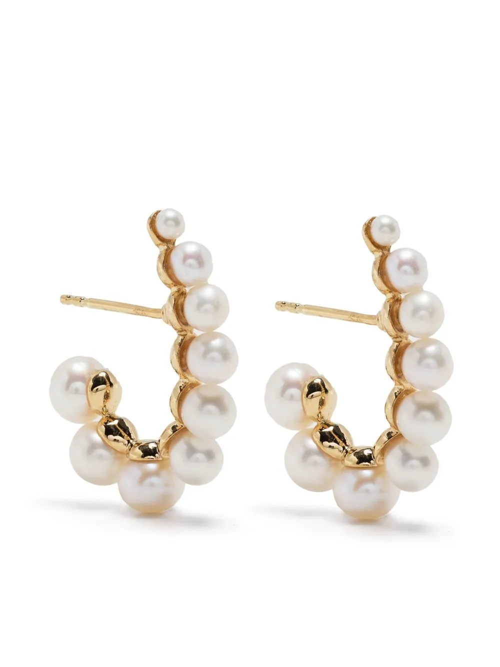 Ragbag Studio Pearl Hoop Earrings In Gold