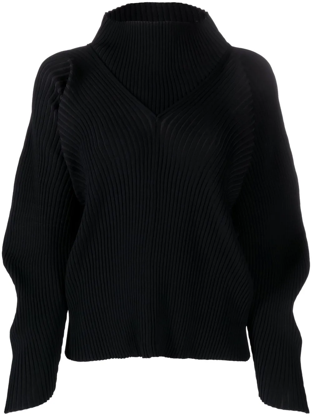 

Issey Miyake Fluidity Arc ribbed-knit jumper - Black