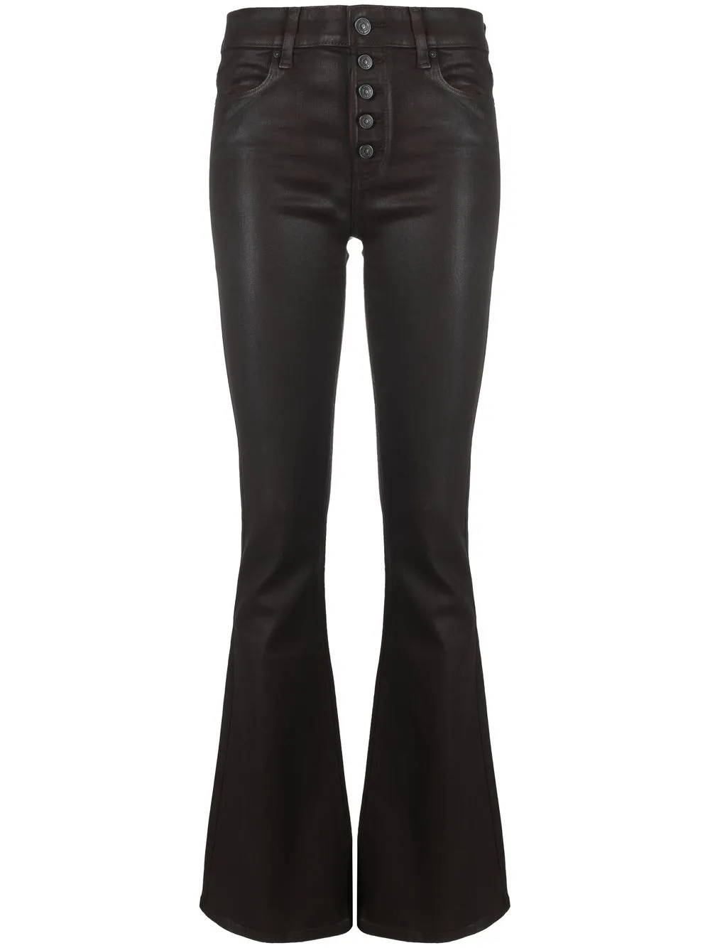 

PAIGE high-rise flared jeans - Brown