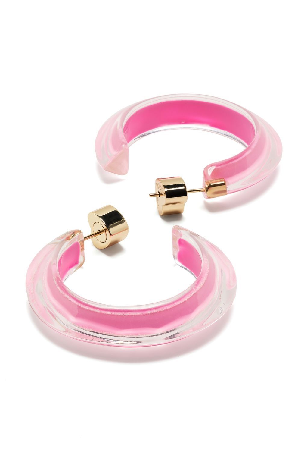 Shop Alison Lou Medium Jelly Hoop Earrings In Pink