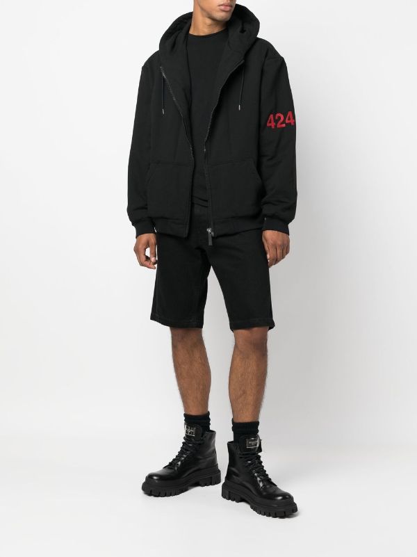 424 logo-print Zipped Hoodie - Farfetch