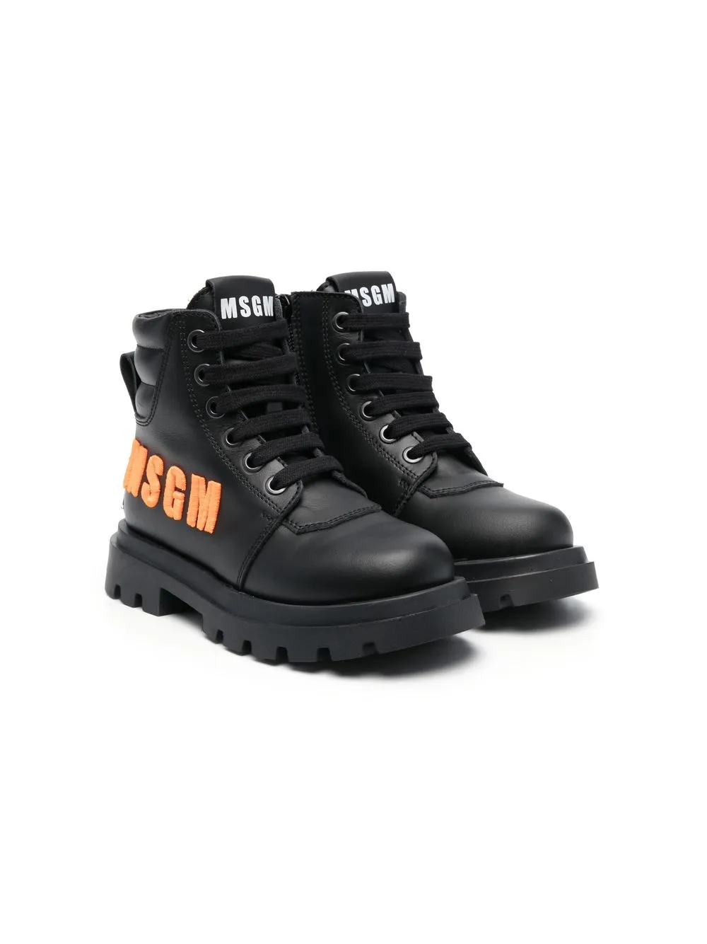 

MSGM Kids botines con aplique del logo - Negro